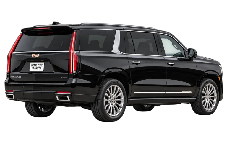 Representative black 2026 Cadillac Escalade ESV SUV exterior with the complete vehicle visible.
